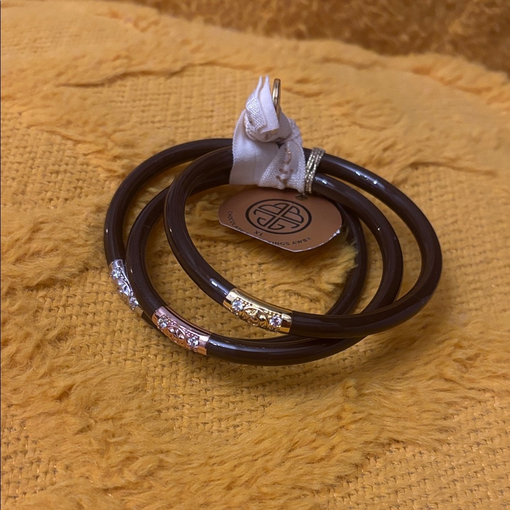 Set of 3 BuDhaGirl Three Kings All Weather Bangles in Brown tone